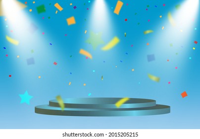 Vector illustration for award winners. Pedestal or platform for honoring prize winners.