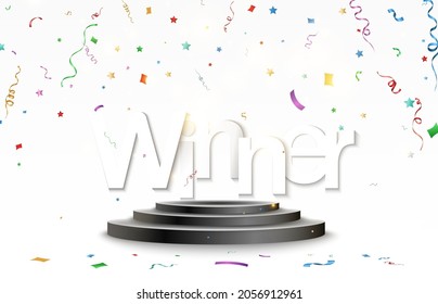 	
Vector illustration for award winners. Pedestal or platform for honoring prize winners.