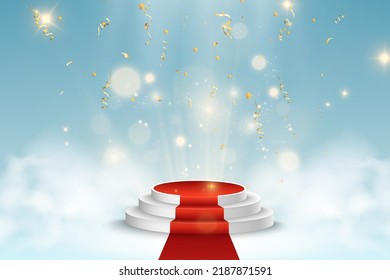 Vector illustration for award winners. Pedestal or platform for honoring prize winners.	