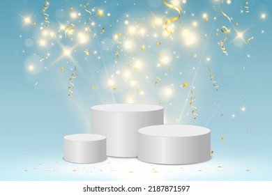 Vector illustration for award winners. Pedestal or platform for honoring prize winners.	