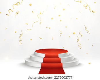 	
Vector illustration for award winners. Pedestal or platform for honoring prize winners.	
