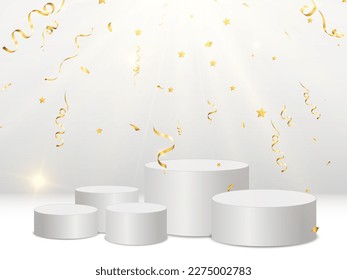 	
Vector illustration for award winners. Pedestal or platform for honoring prize winners.	
