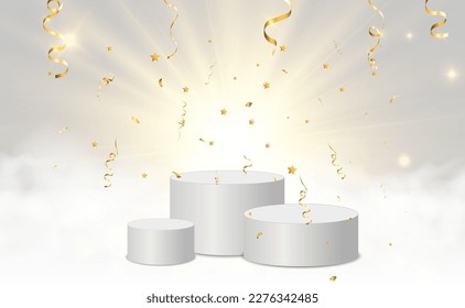 Vector illustration for award winners. Pedestal or platform for honoring prize winners.