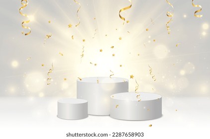 Vector illustration for award winners. Pedestal or platform for honoring prize winners.	
