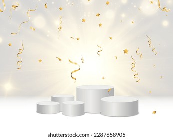 Vector illustration for award winners. Pedestal or platform for honoring prize winners.	