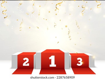 Vector illustration for award winners. Pedestal or platform for honoring prize winners.	