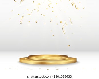 Ilustración vectorial para ganadores de premios. Pedestal o plataforma para honrar a los ganadores del premio.	
