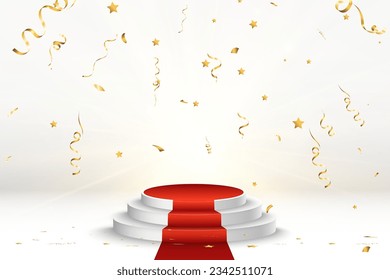 Ilustración vectorial para ganadores de premios. Pedestal o plataforma para honrar a los ganadores del premio.	