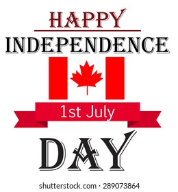 Vector illustration of a awesome greeting card for Canada Independence Day.