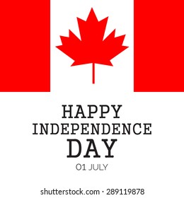 Vector illustration of a awesome greeting card for Canada Independence Day.
