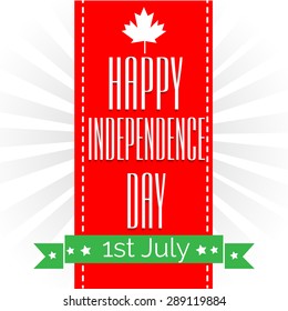 Vector illustration of a awesome greeting card for Canada Independence Day.