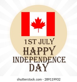 Vector illustration of a awesome greeting card for Canada Independence Day.