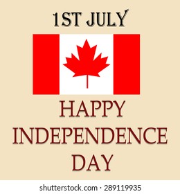 Vector illustration of a awesome greeting card for Canada Independence Day.