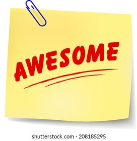 Vector illustration of awesome message on white background
