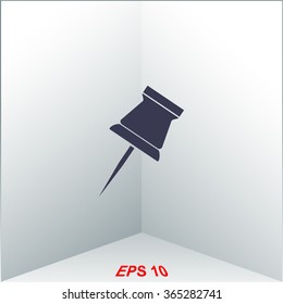Vector illustration of awl or punch tool