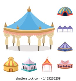 Vector illustration of awning and shelter logo. Set of awning and canopy stock symbol for web.