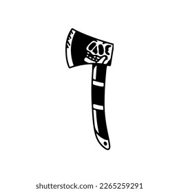 vector illustration of ax with skull concept