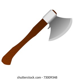 vector illustration of an ax with a wooden handle