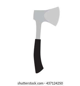 Vector illustration of axe with black handle. Axe icon. Camping axe