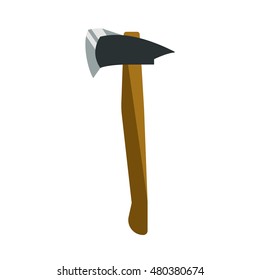 vector illustration of axe for chopping. an axe with a long handle for cutting branches and trees. fire equipment.