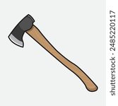 Vector illustration Axe. Vector design Battle Axe. Medieval Battle Axe Vector Cartoon design illustration and icon for website, digital and print