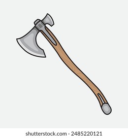 Hacha de Ilustración vectorial. Diseño de Vector Battle Axe. Ilustración de diseño de dibujos animados y Vector para Sitio web, digital e impreso