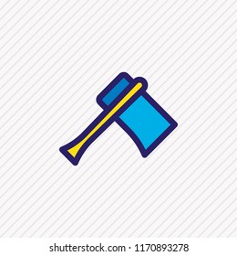 Vector illustration of axe icon colored line. Beautiful camping element also can be used as hatchet icon element.