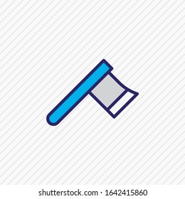 Vector illustration of axe icon colored line. Beautiful construction element also can be used as hatchet icon element.