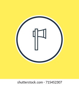 Vector Illustration Of Axe Outline. Beautiful Emergency Element Also Can Be Used As Ax Element.