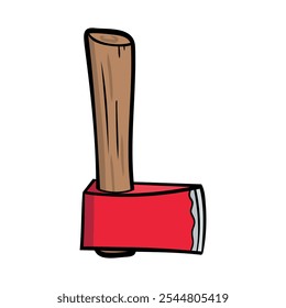 Ilustración vectorial de un hacha en forma de letra L, perfecta para diseños de leñadores o de terror