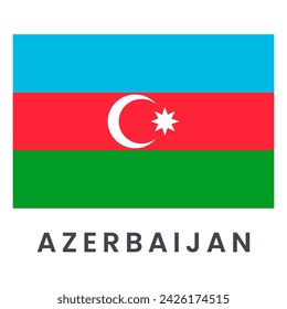 Vector illustration of Azerbaijan flag isolated on white background.