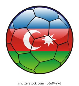 vector illustration of Azerbaijan flag on soccer ball