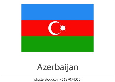Vector illustration of Azerbaijan flag sign symbol, Azerbaijan written