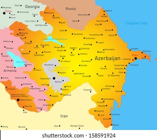 Vector illustration of Azerbaijan Map