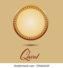 Vector illustration of Azerbaijani musical instrument qaval.