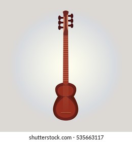 Vector illustration of Azerbaijani musical instruments tar.