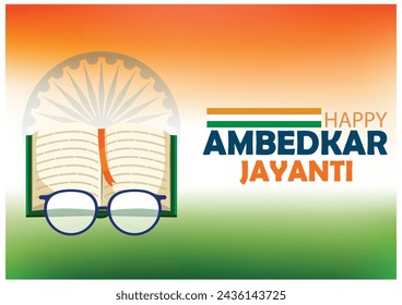 Vector illustration Babasaheb Bhimrao ambedkar Jayanti editable post banner template 