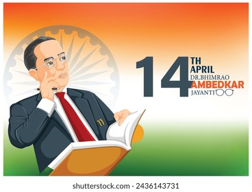 Vector illustration Babasaheb Bhimrao ambedkar Jayanti editable post banner template 