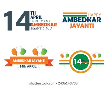 Vector illustration Babasaheb Bhimrao ambedkar Jayanti editable post banner template 