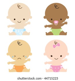 Vector illustration of babies.