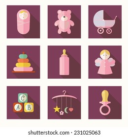 Vector illustration of babies set