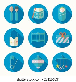 Vector illustration of babies set
