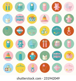 Vector illustration of babies set