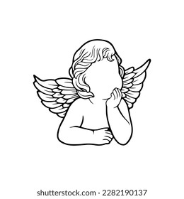 ilustración vectorial del ángel de bebé