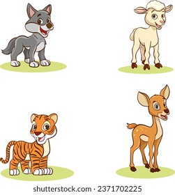 vector illustration of baby animals