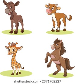 vector illustration of baby animals