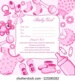vector illustration of baby arrival background with baby object