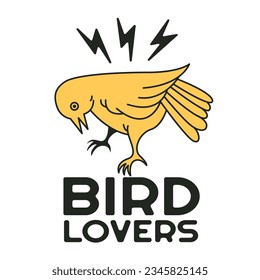 vector illustration of a baby bird, perfect for printing on clothes for bird lovers.