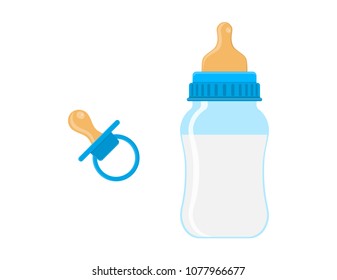 Vector Illustration Baby Bottle Pacifier On Stock Vector (Royalty Free ...