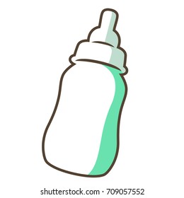 a vector illustration of baby bottles flat
